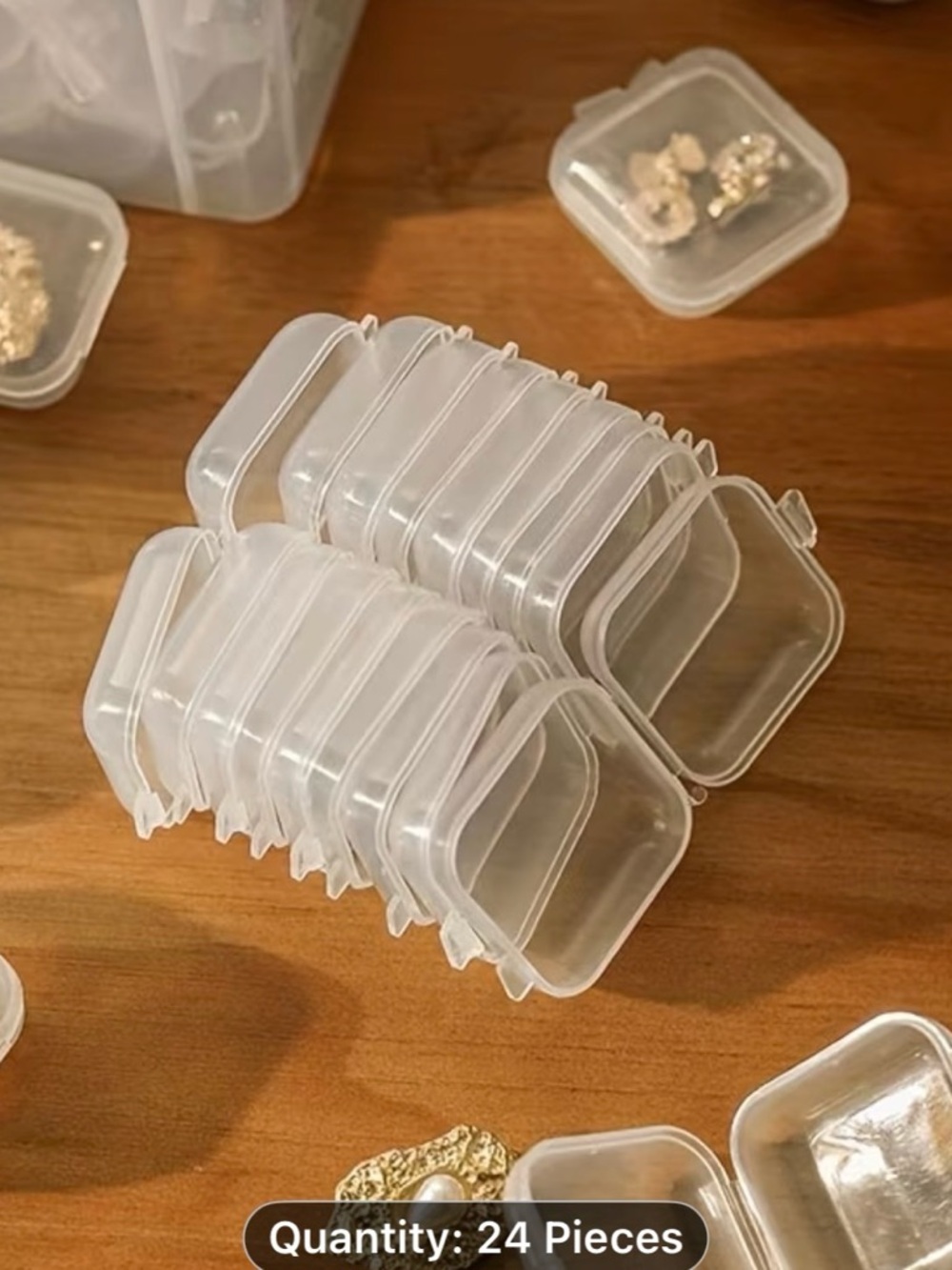 48-Pack Clear Jewelry Ring Storage Organizer Boxes - White/Transparent Many Uses - Picture 5 of 6